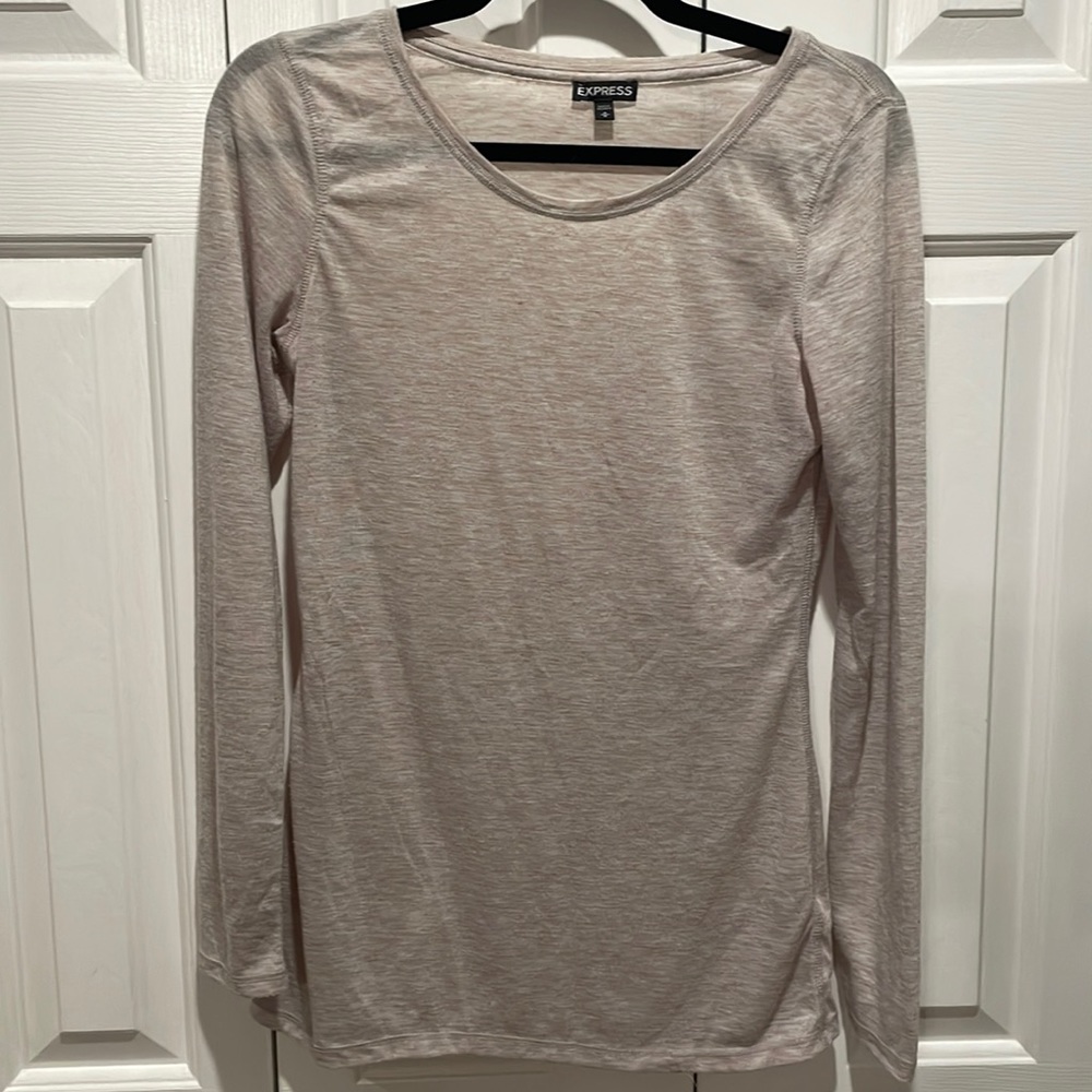 Express Women's Cream Long Sleeve Top